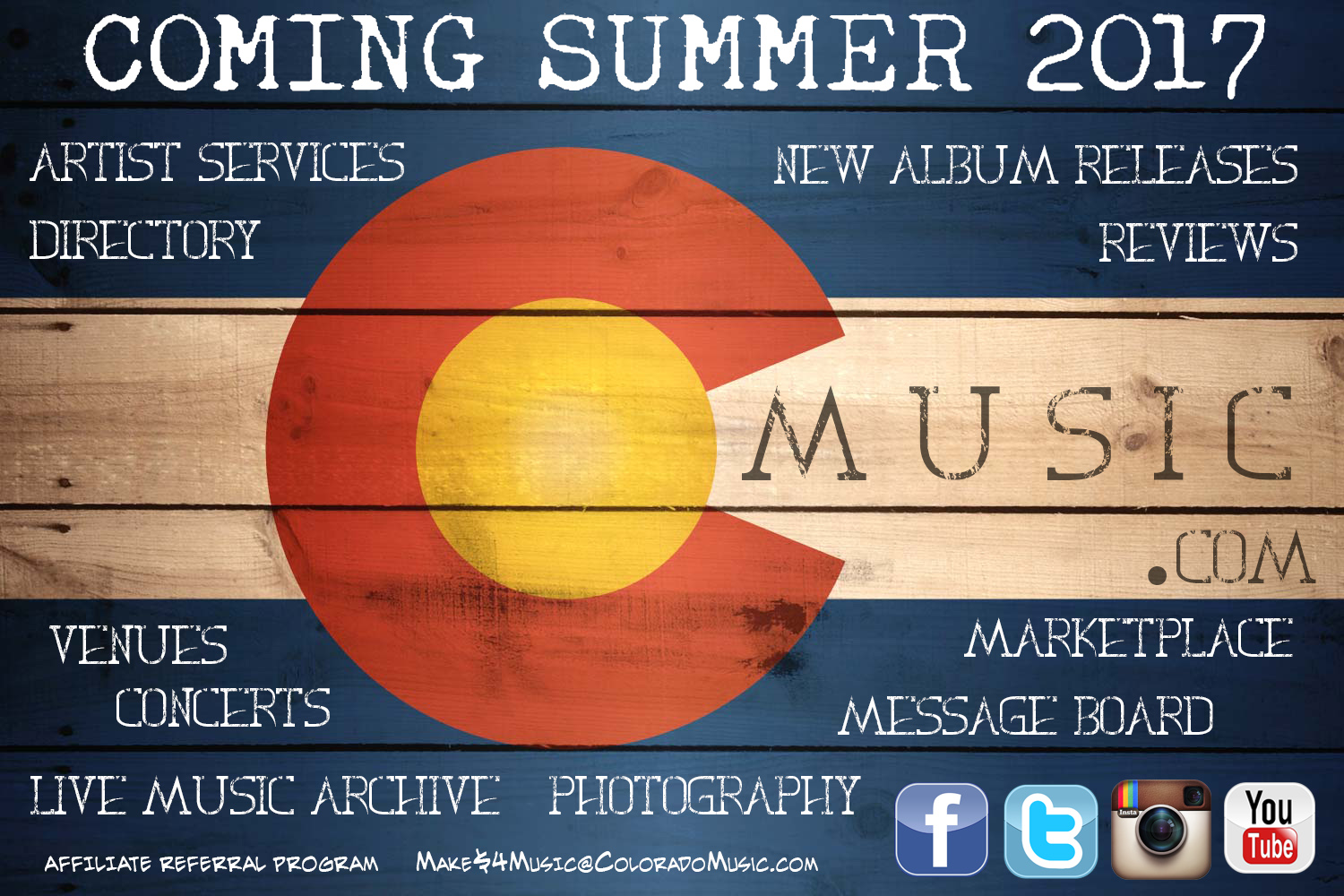 Coming Summer 2017 - Colorado Music, venues, concerts, live music, photography